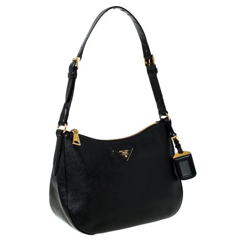 prada leather baguette bag